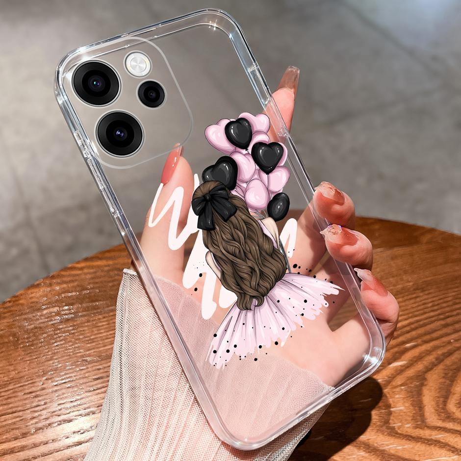 Для OPPO Reno 15F 15 Pro Чехлы Блестящий Цветок Котенка Защита от Падений Портативный Прозрачная Задняя Крышка Для reno15pro reno15f Funda
