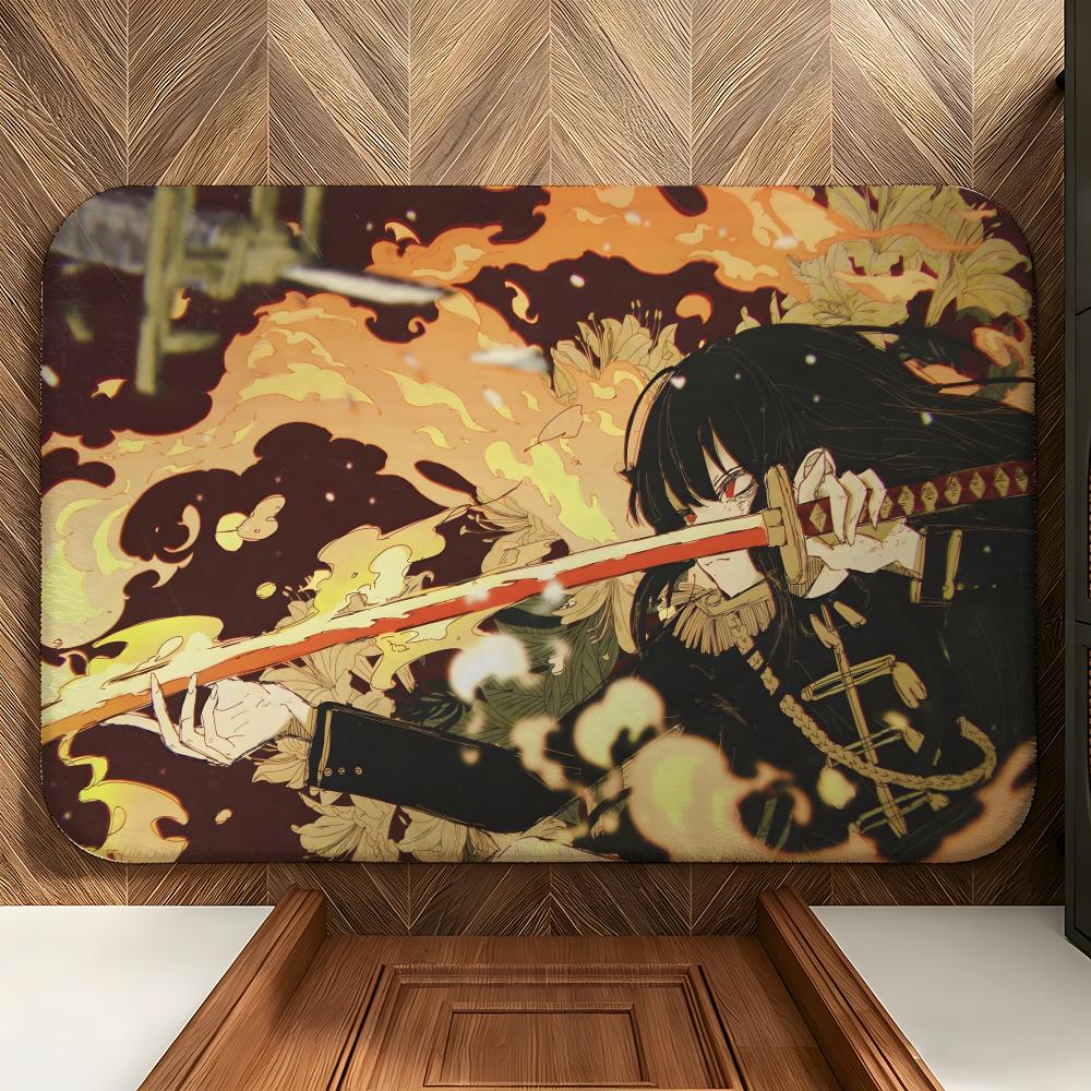 anime J-Jigoku S-Shoujo Floor Mat Soft Flannel Entrance Door Mat Non Slip Absorbent Bathroom Bedroom Floor Rug