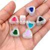 5Pcs Charms for Bracelet Earrings Making Handmade Luminous DIY Jewelry Material Peach Heart Bright Beads Exquisite Fashion Accessories