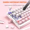 DAREU EK75PRO Gaming Keyboard Wireless Cherry Pink Tenkeyless USB Connectable Gasket Mount 81 Keys English Layout Cute RGB Mechanical Keyboard Hot