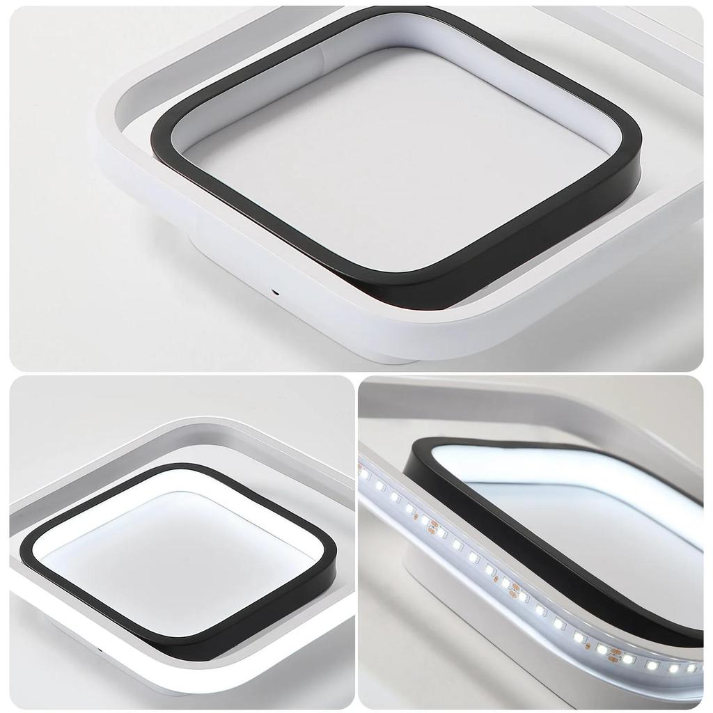 Светодиодный потолочный светильник, квадратный потолочный светильник, современный потолочный светильник, белый акриловый и металлический потолочный светильник для спальни, гостиной, кухни