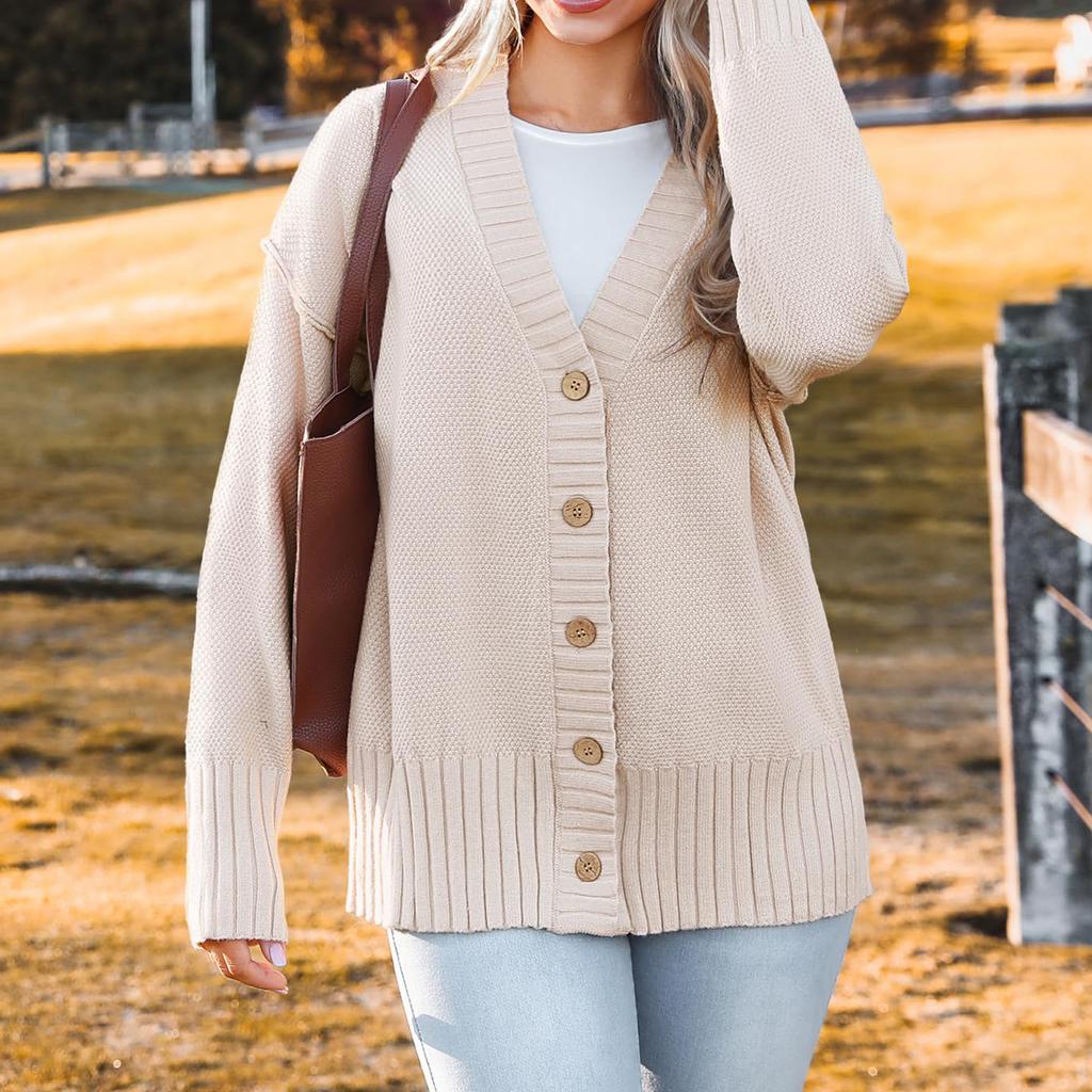 Женский модный кардиган с длинными рукавами однотонной расцветки