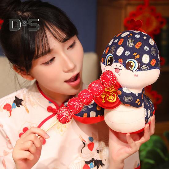 Плюшевая игрушка змея для декора на китайский Новый год, элегантная кукла-талисман змея, праздничные плюшевые змеи для весеннего фестиваля, праздничное украшение, подарок