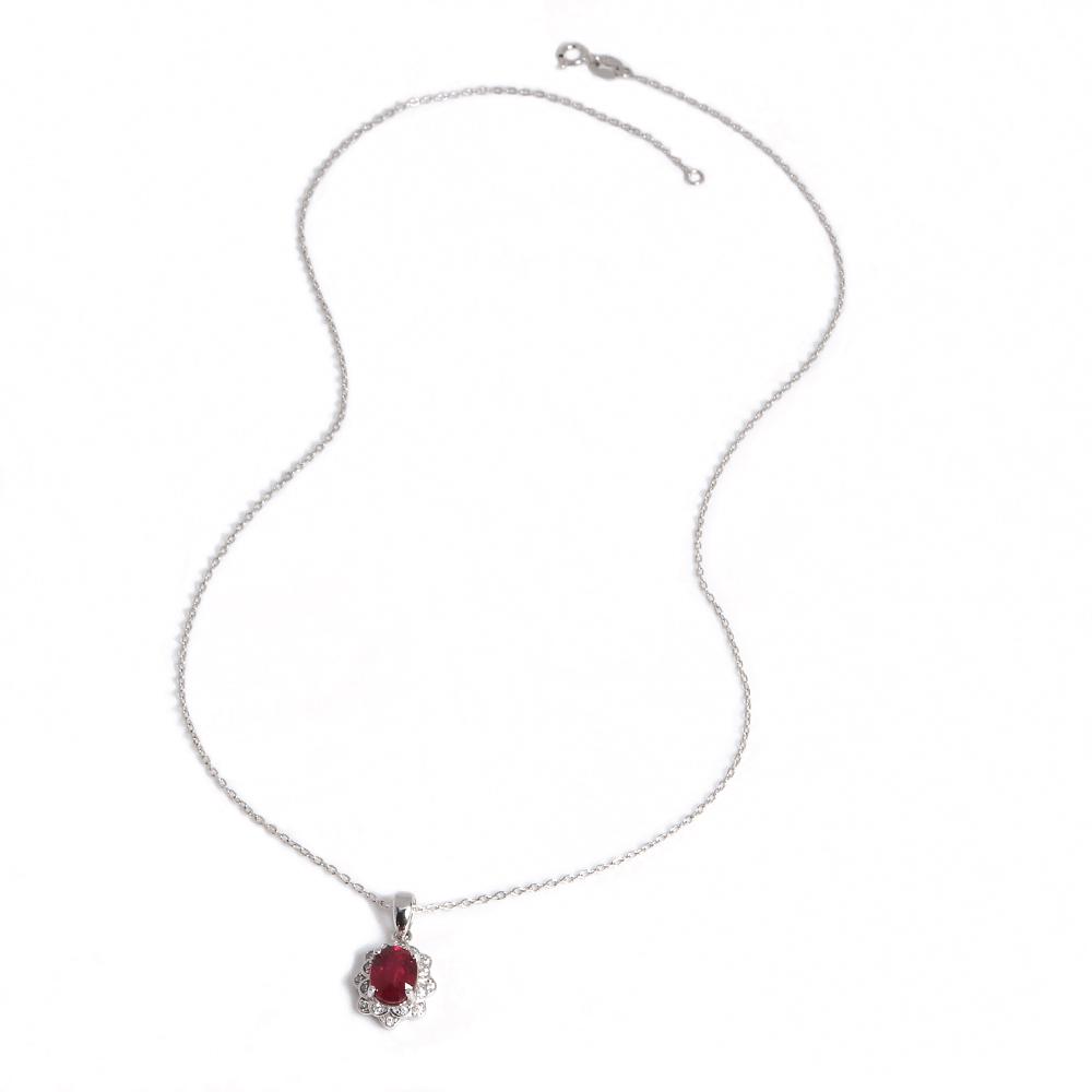 Natural Filled Ruby Jewelry Set July Birthstone 925 Silver Ring Earrings Necklace for Women Wedding Banquet Gifts Rare Precious