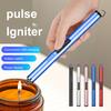 USB Rechargeable Electric Long Kitchen Ignition Stick Hanging Buckle Design Stove Windproof LED Flameless Pulse Igniter