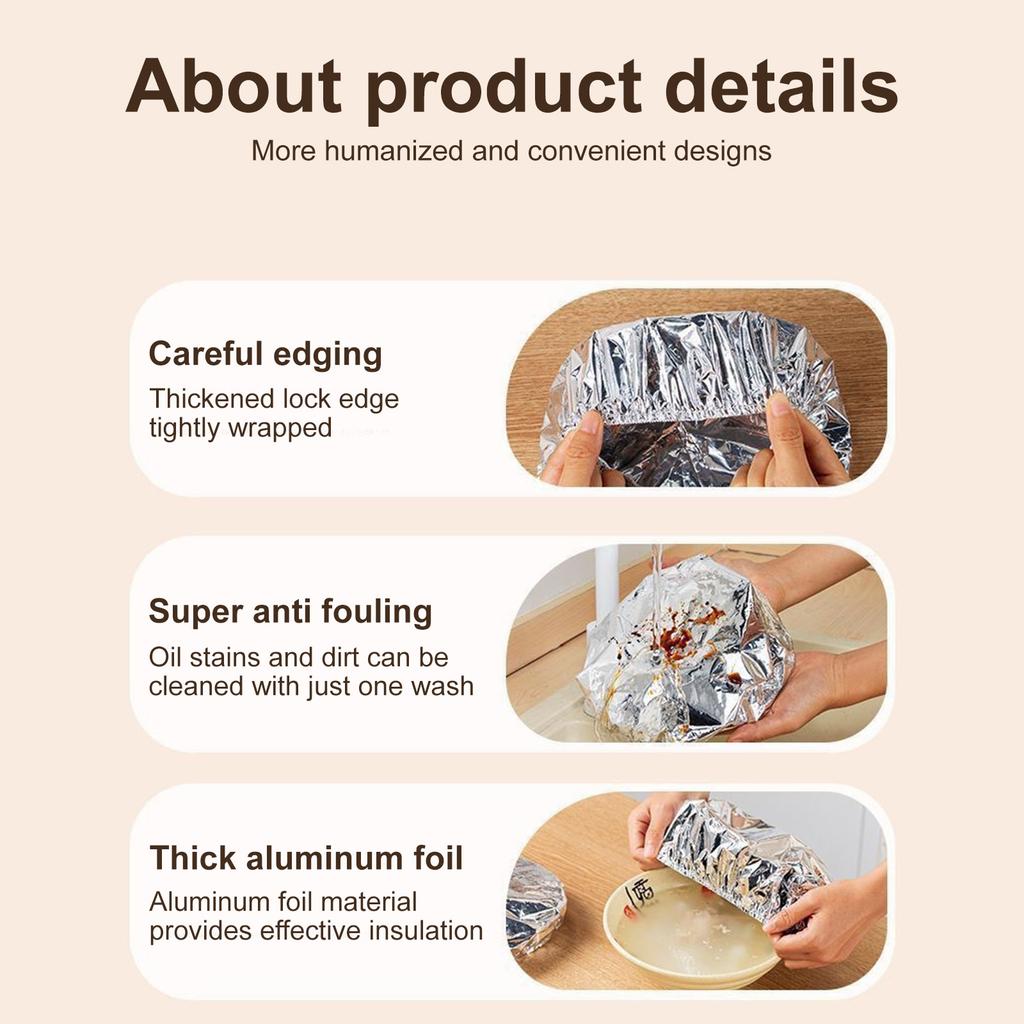 Изоляционная крышка бытовая пищевая многоразовая алюминиевая фольга пленка крышка миски и блюда универсальная кухонная пищевая изоляция