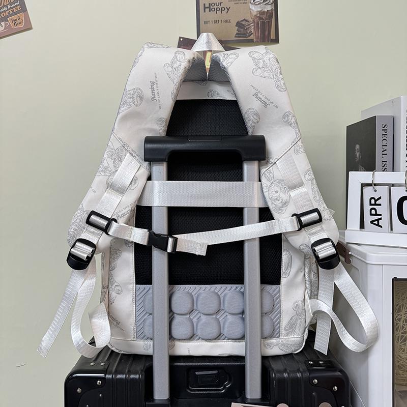 Korean Style Trendy Backpack for Middle & High School Students - Cool Print for Boys & Girls, Ideal for Streetwear & Travel.