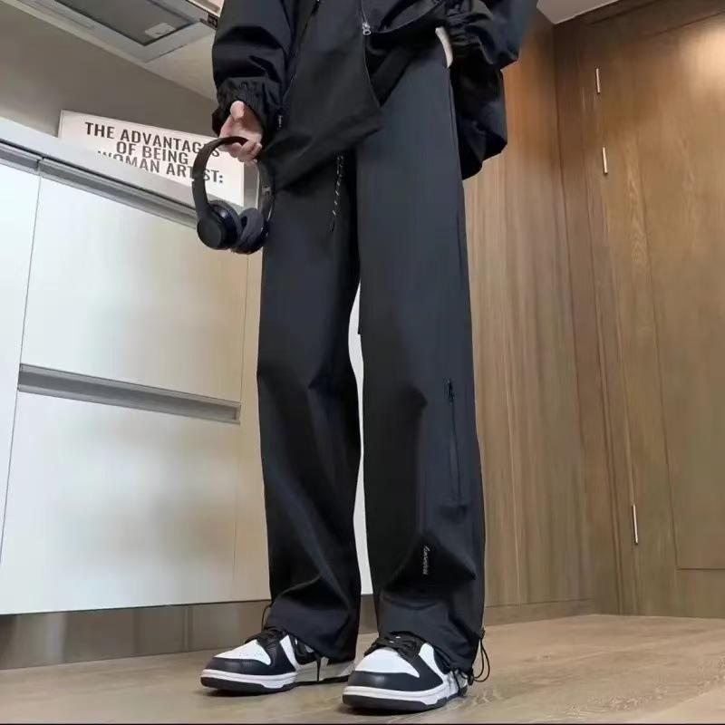 Men's Winter Fleece-Lined Windproof Waterproof Mountaineering Pants - Loose Straight-Leg Casual Long Pants