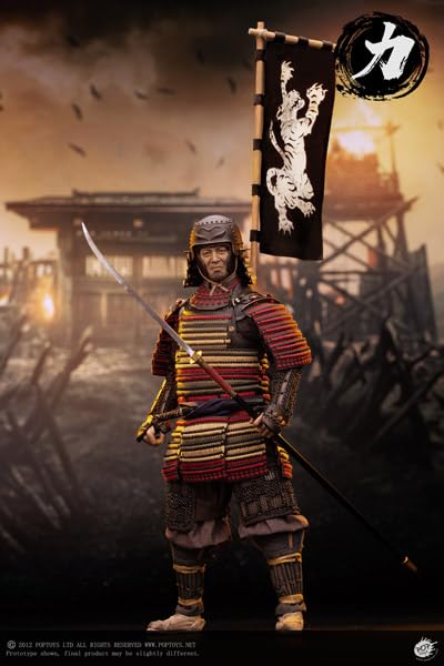 POPTOYS 1/6 Scale Figure: Ashigaru Trio, Part 1: Rikiashigaru EX044 Ashigaru, Iron Rust Saika Hachikabuto, Samurai
