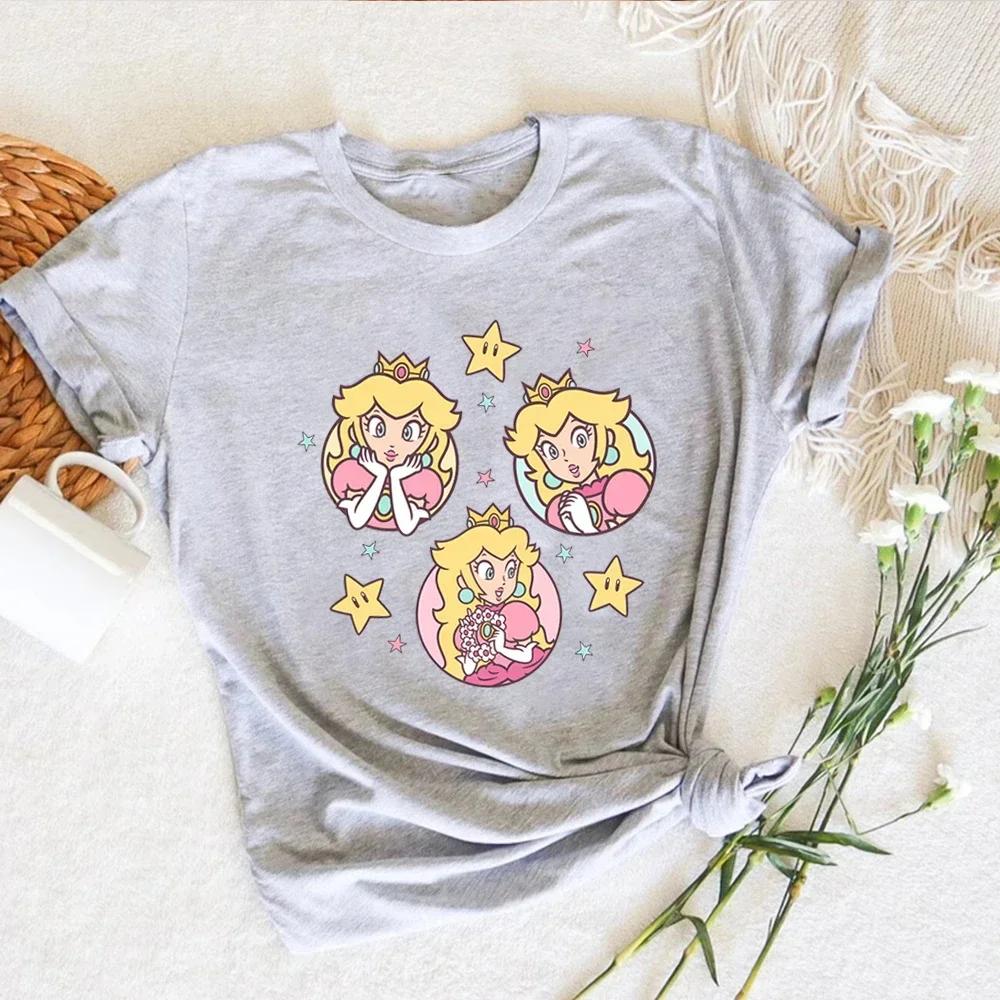 Retro Princess Tshirt Harajuku It’s Peach Time Shirts Peach Graphic T Shirts Cute Female Short Sleeve Tops Birthday Gift for Her