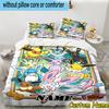 3PCS Custom Name Pika Bedding Set Printed Duvet Cover Closure Includes 1 Duvet Cover & 2 Pillowcases for All Seasons Bedroom Decor