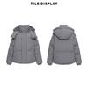Fashion Design Gray Short Down Cotton Bread Jacket for Couples with Unique Bread Coat