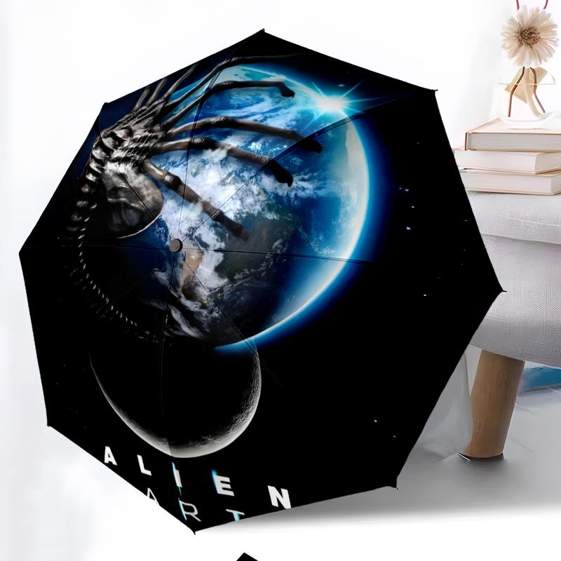 Alien Fashionable Automatic Opening/Closing Folding Umbrella. Portable and Foldable, Ideal for Gift, Travel, and Daily Use.