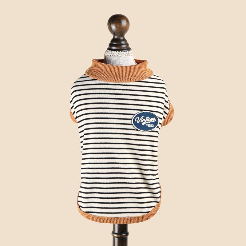 Pet Vest Sleeveless Striped Cotton Dog Cat Winter Casual Outfit Yorkshire Terrier Teddy