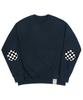 GRAVER [Unisex] Elbow Checkerboard Dot Smile Sweatshirt_Navy