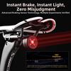 High Visibility Bike Taillight, Aluminum Alloy Build & Smart Brake Sensing, Reliable Safety Warning Accessory for Night Riding