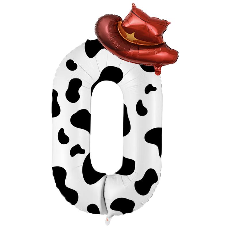 40 Inch 0-9 Number & Hat Balloon Set, Perfect For Birthdays, Farm-Themed Parties, Anniversaries, Valentine's Day