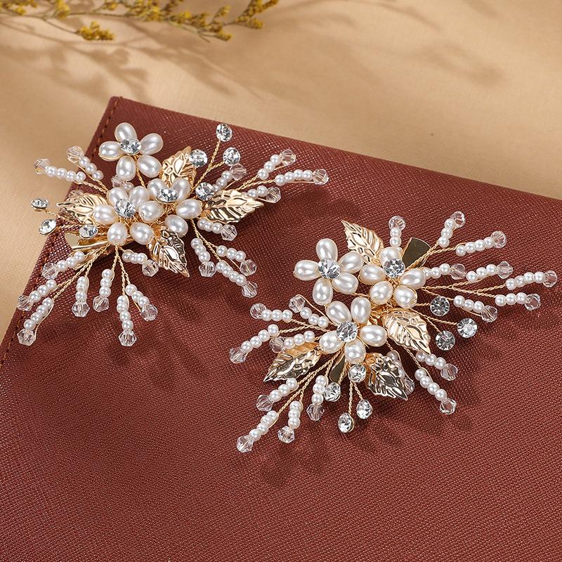 Элегантная заколка для волос с жемчужным цветком ручной работы - Винтажный свадебный аксессуар для высокой прически
