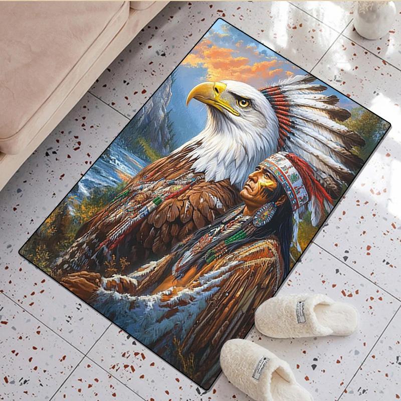 1Pc Native American Rug - Home carpet Office Decorative Carpet For Living Room Bedroom Door Mat Floor Rug Computer Chair Area Rug