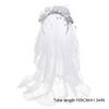 Korean Style Princess Flower Headband Veil for Kids Stage Performance with Comfortable Fit