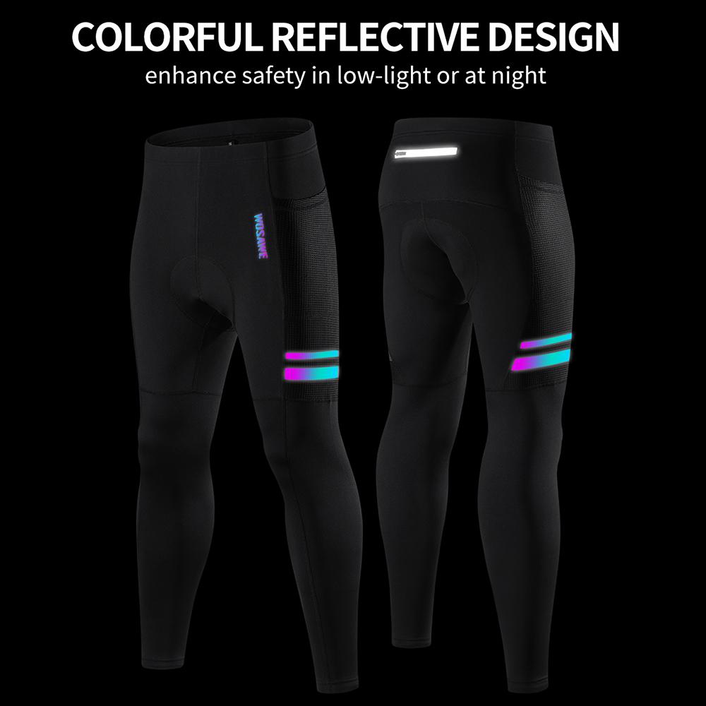 Wosawe Winter Men Cycling Set Thermal Fleece Soft Shell Jacket High Stretch Bicycle Riding Long Pants Warm Outdoor Sports Wear