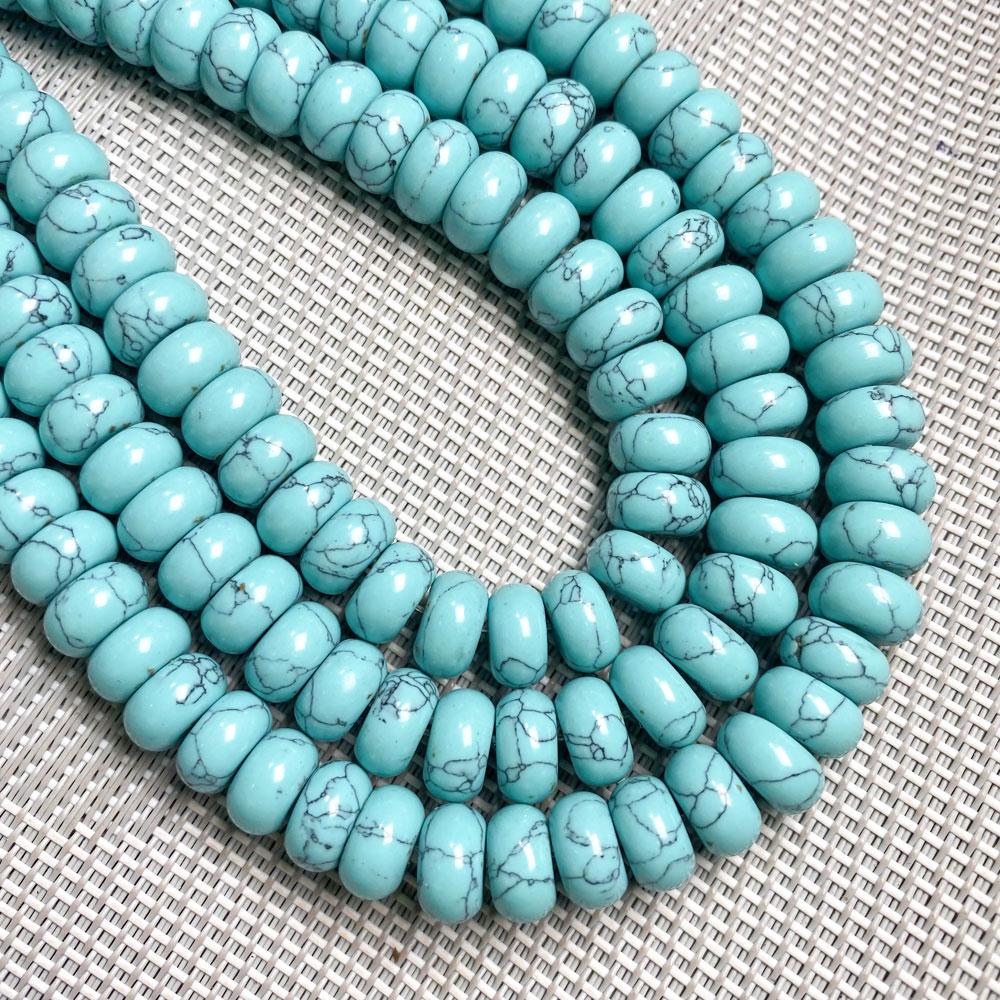 1Strand Natural Stone Beads Abacus Shape Rose Quartz Agate Loose Spaced Beads for Jewelry Making DIY Necklace Bracelet Accessories 6x10mm