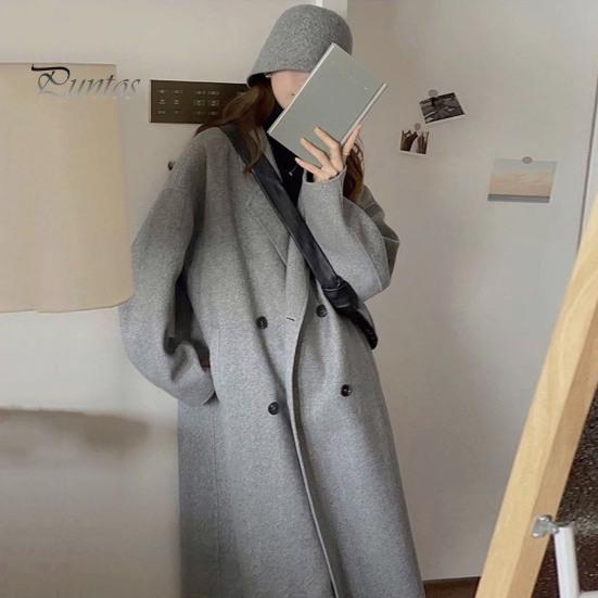 Женское зимнее пальто, двубортное, с отложным воротником, длинными рукавами, на пуговицах, свободный кардиган, шерстяное пальто средней длины для активного отдыха