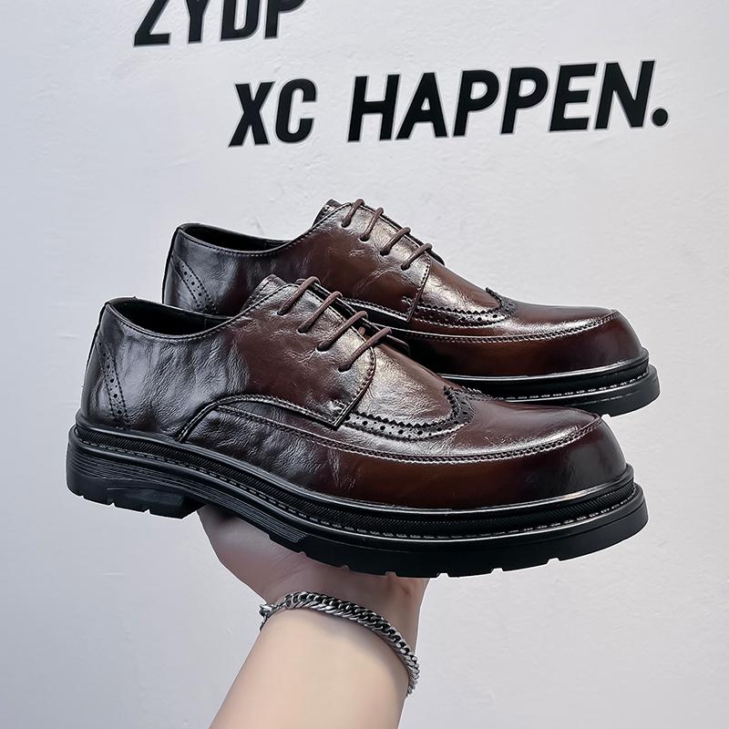 Brand Luxury Men Genuine Leather Shoes Black Wedding Bride For Formal Party Dress Italian Men Shoes Casual Soft Casual Shoes