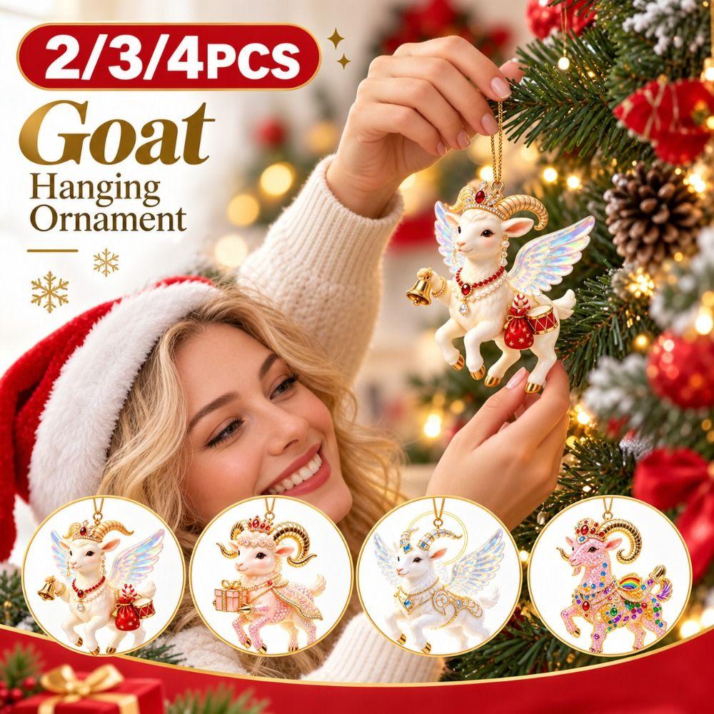2D Flat Goat Pendant Shining Animal Hanging Decoration Gifts Goat Hanging Ornament Set Bag Charms