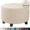 Ottoman Cover Stretch Ottoman Slipcover Round Ottoman Storage Cover Folding Stool Covers for Footrest Ottoman Fit Dia  20"-41" Removable Washable