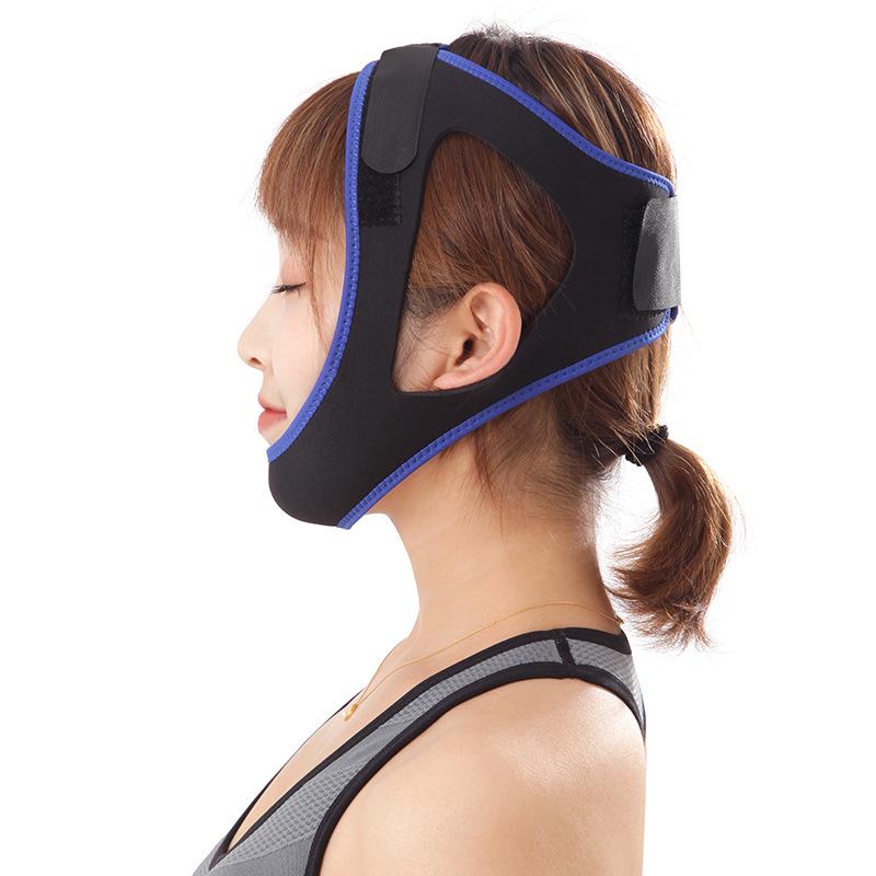 Синий треугольный ремешок для подбородка для облегчения храпа у взрослых