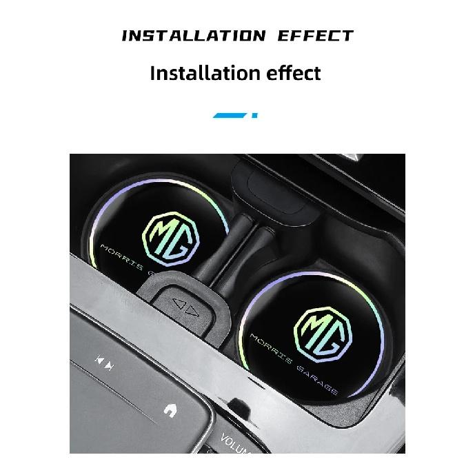 2Pcs Car Emblem Water Cup Pad Color Insulated Coasters Mat For MG ZS MG5 GS HS GT ZST MG3 MG6 MG7 Hector ZX EZS EHS MG3X-Cross