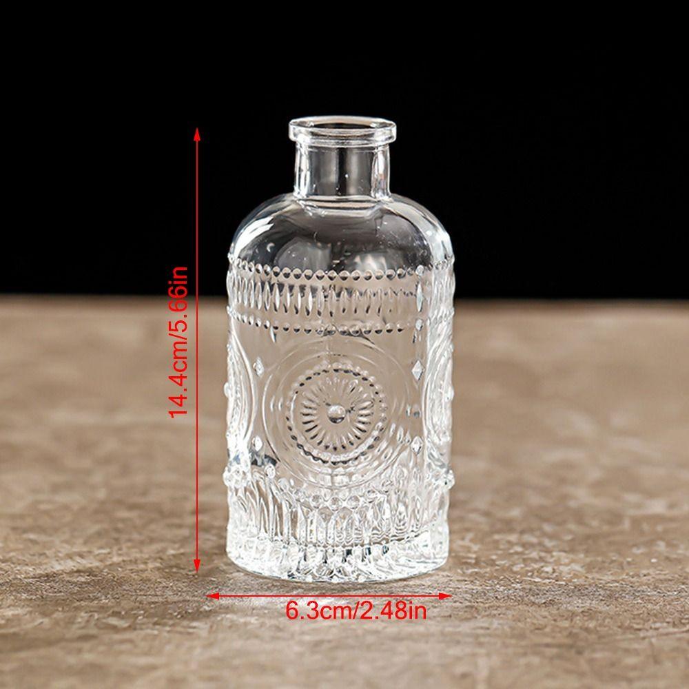 Прозрачная стеклянная ваза для цветов, мини-тисненая гидропонная ваза для растений, INS стиль, настольные украшения, украшение для дома, товары для вечеринок