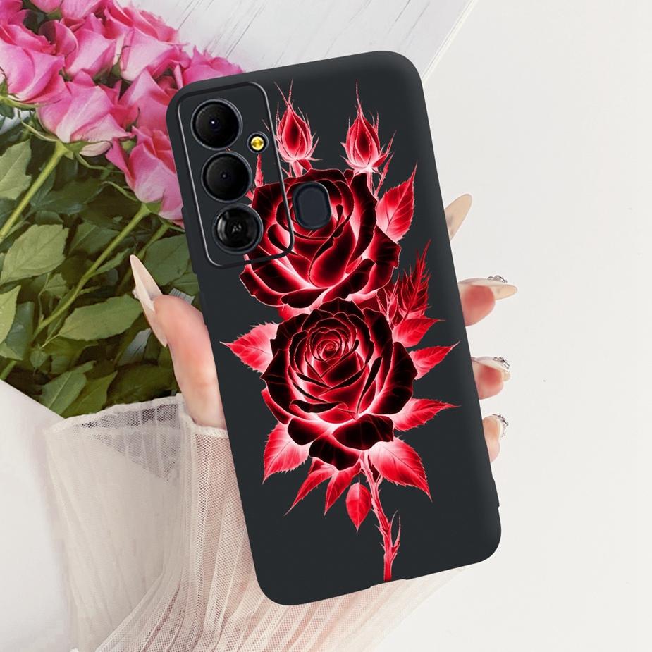 Чехол для Tecno Pop 6 GO BE6j Милый Цветок Бант Расписной Чехол Мягкий ТПУ Чехол для Телефона Для Tecno Pop 6 Pro BE8 Pop6 GO Задняя Крышка Coque