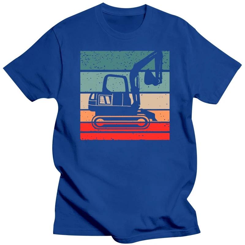 Экскаватор Ретро Стиль Винтаж Футболки Графический Хлопок Уличная одежда Короткий рукав Подарки на День Рождения Летний Стиль Футболка Мужская Одежда