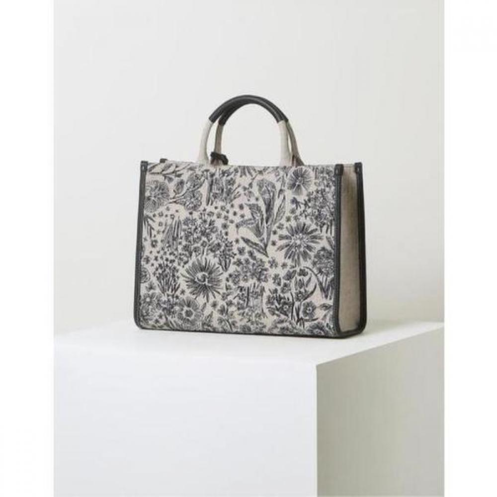 Daks Navy Flower Embroidery Jacquard Large Tote Bag Dcba5e655n2