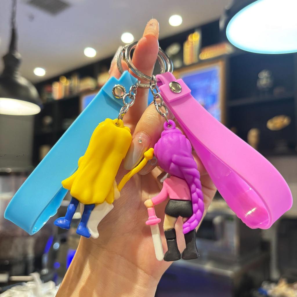 Kpop Demon Hunter Cartoon Keychain Bag Hanging Pendant Backpack Earphone Case Decoration Accessories Car Keyring Birthday Gifts
