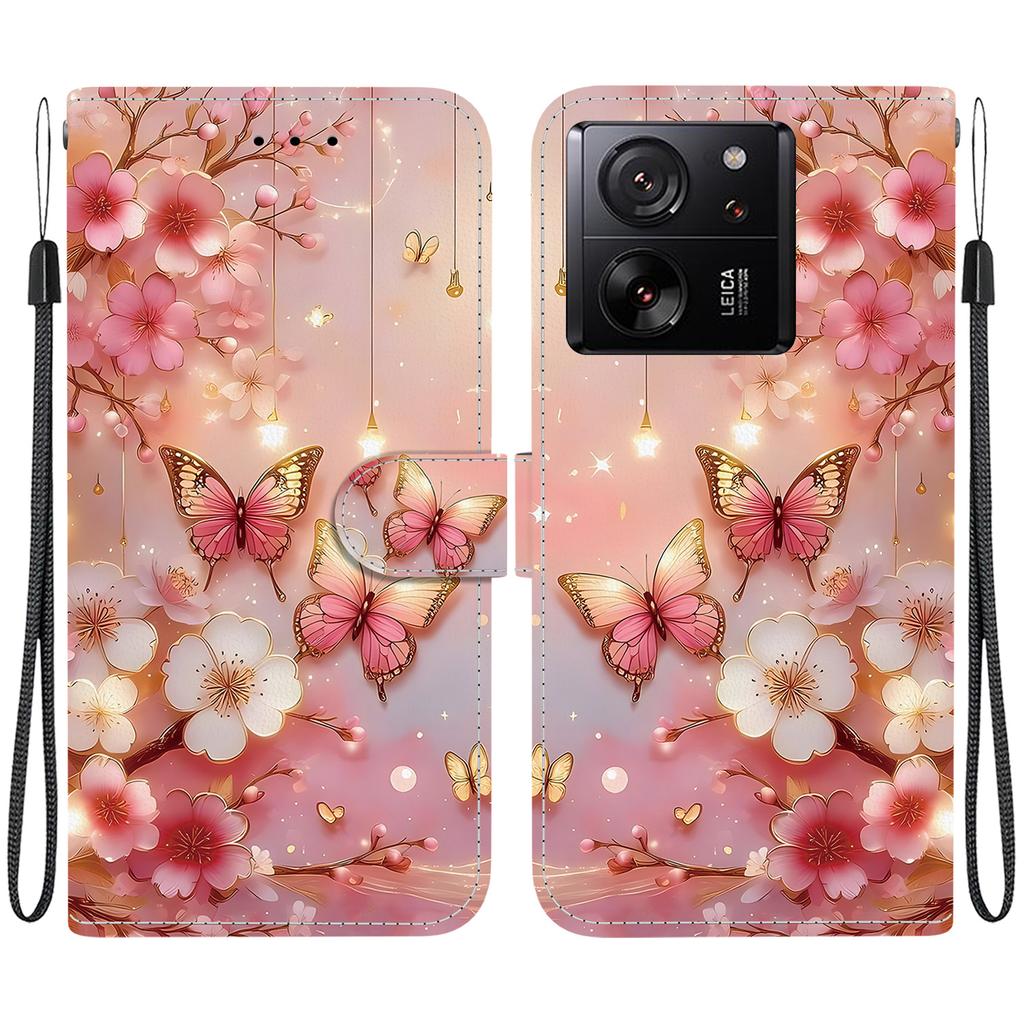 Чехол-книжка из искусственной кожи ручной работы для Xiaomi Redmi K60 Ultra, противоскользящий, противоударный, с ремешком на запястье и дизайном в виде сердца/розы и кошки