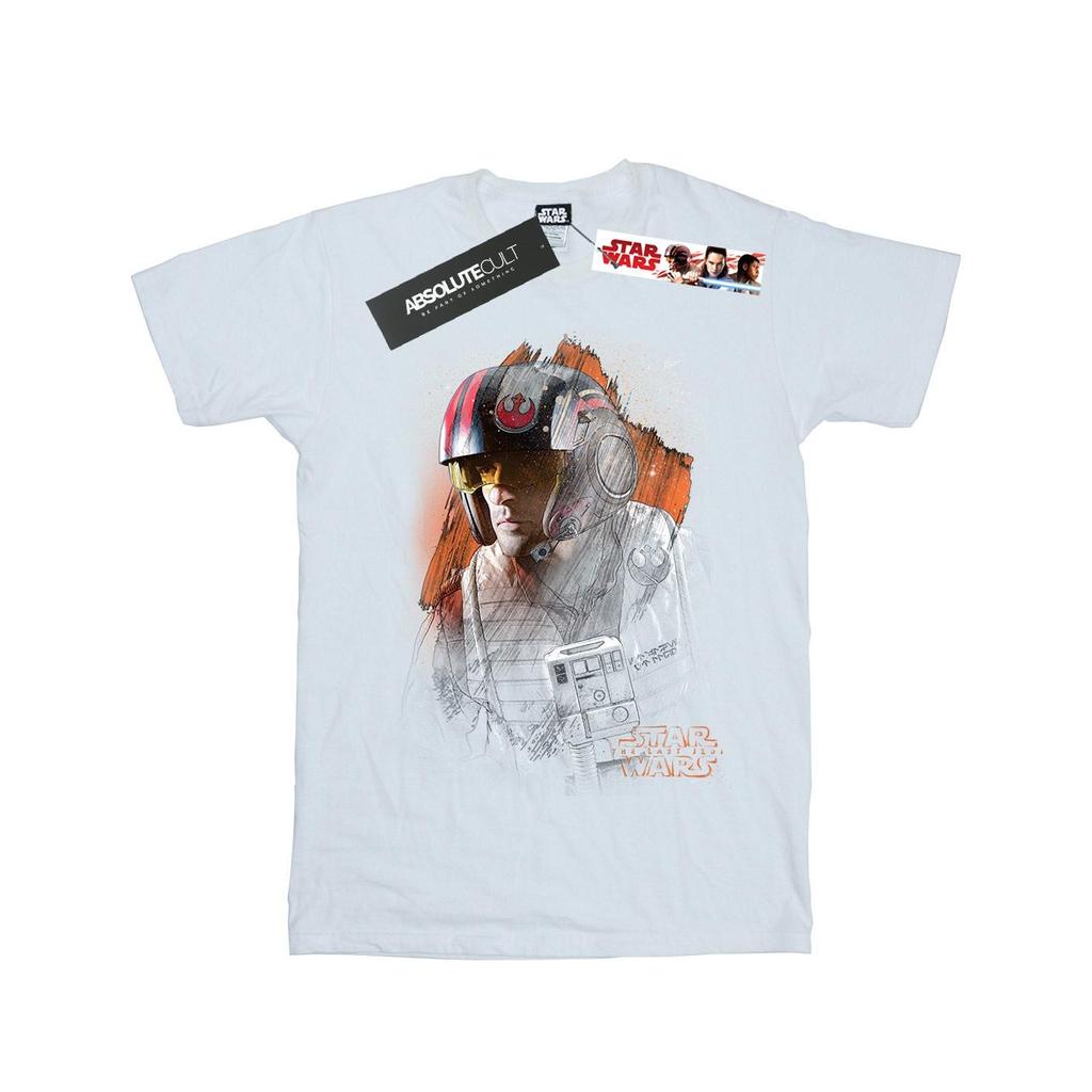 Star Wars Womens/Ladies The Last Jedi Poe Dameron Brushed Cotton Boyfriend T-Shirt