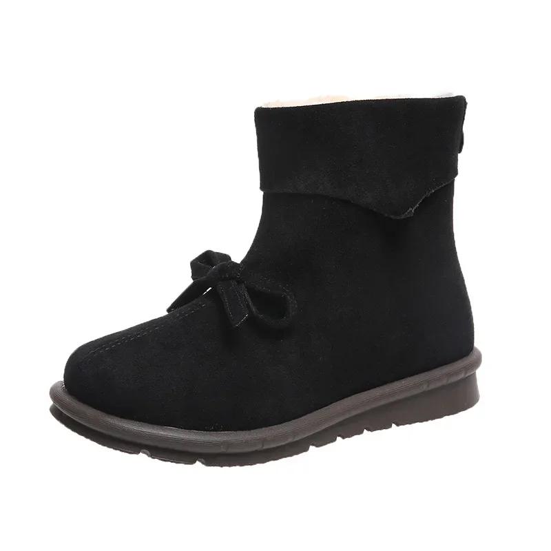 Ботильоны с леопардовым принтом, женская обувь, модные, сексуальные, меховые, замшевые, на плоской подошве, короткие, женские, большого размера 43, зимние сапоги с бантом