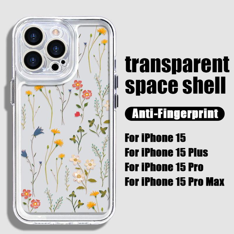 Прозрачный чехол с цветочным принтом для iPhone 16 15 14 11 Pro Max 13 12 Mini 15 14 Plus XR Xs Max 7 8, защита объектива, ударопрочный цветной силиконовый чехол