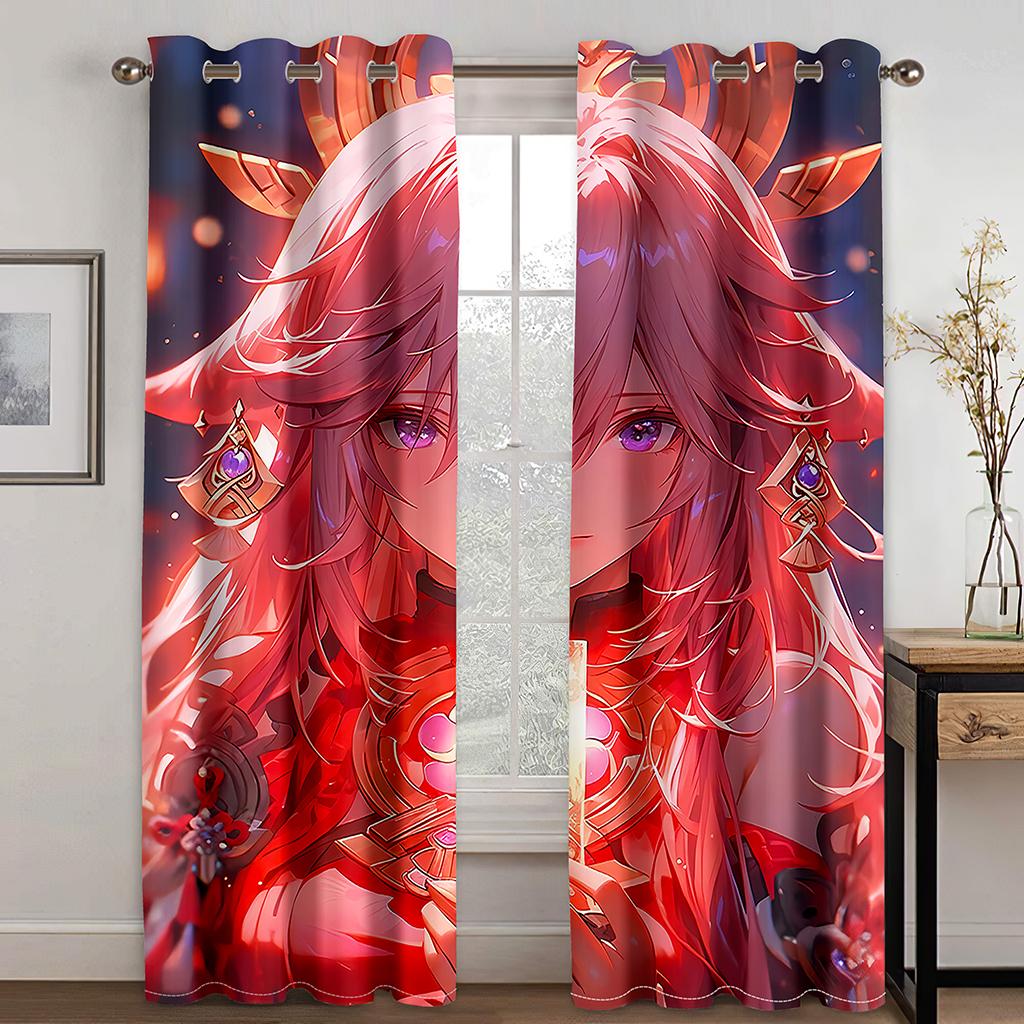 3D сексуальные занавески с героями мультфильмов, занавески с игровыми персонажами, 2 панели, занавески для комнаты для мальчиков и девочек, спальня, гостиная, декор для гостиной