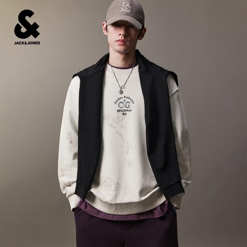 Мужская хлопковая толстовка с принтом и длинным рукавом Jack & Jones