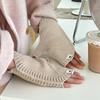 DX Winter Shell полувязаные перчатки женские милые зимние перчатки с росой полупальцы студенческие шерстяные теплые перчатки оптом