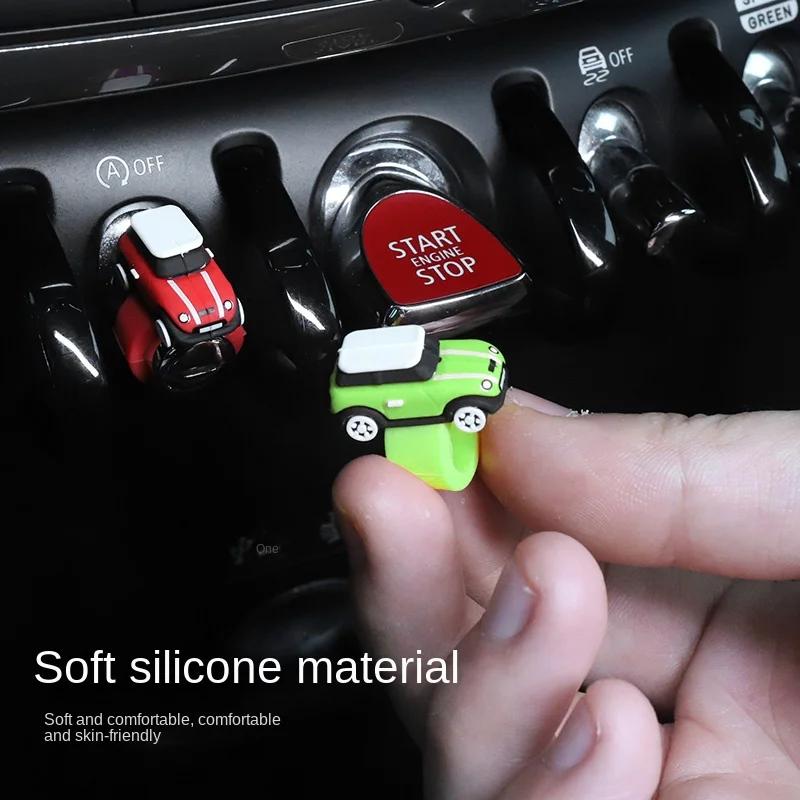 Силиконовые украшения для модели автомобиля, кнопка запуска и остановки, наклейка на кольцо, украшение для BMW MINI Cooper F56, наклейка, аксессуары для стайлинга