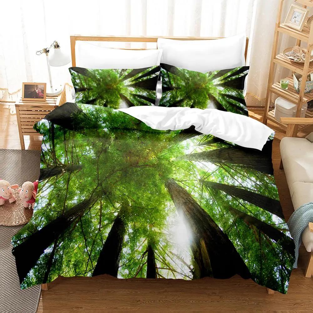 Комплект пододеяльников Natural Landscape Blue Sky Lawn Flower Double Queen King Size 2/3 шт. Полиэстеровое одеяло для детей, подростков и взрослых