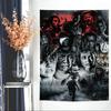 Film WWalkings Classic Movie Ddead Colorful Tapestry Wall Hanging Hippie Flower Wall Carpets Dorm Decor Wall Art Decor