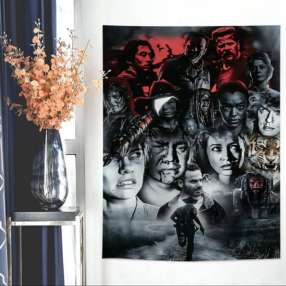 Film WWalkings Classic Movie Ddead Colorful Tapestry Wall Hanging Hippie Flower Wall Carpets Dorm Decor Wall Art Decor