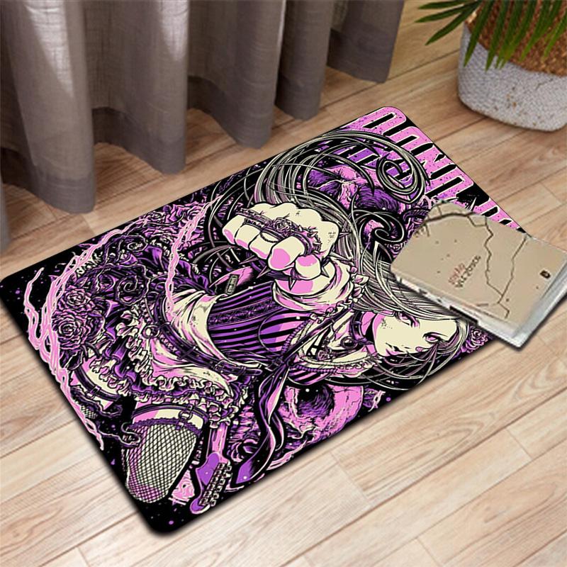 Glamorous anime band maid print Rug Floor Mat for Living Room or Bedroom Soft and Comfortable Carpet a Gift for Birthday and Holiday.