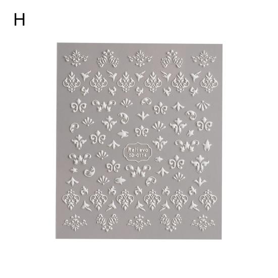 Yousheng Nail Art Наклейка Самоклеящаяся 5D Рельефная 3D Эффекты Невыцветающая DIY Японский Стиль Цветочный Узор Маникюрные Наклейки Поставка Маникюрного Салона